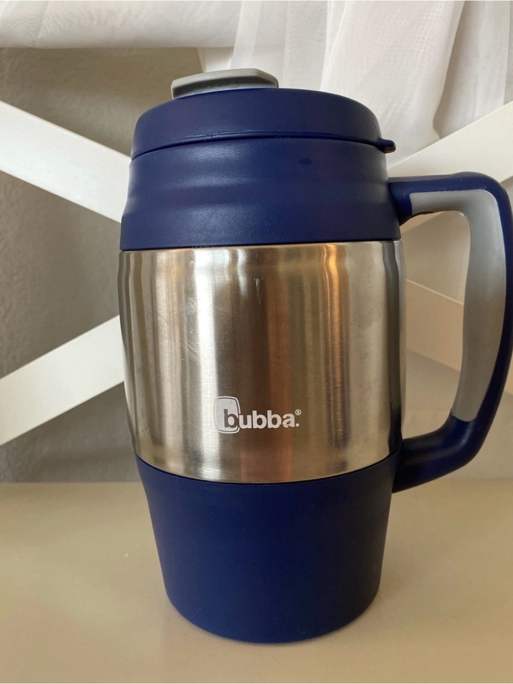 26 Oz Bubba Navy Blue “R” Insulated Water Travel Mug Bottle Nice M Size